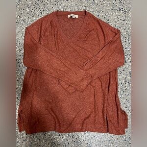 LOFT Brick orange V-Neck Sweater